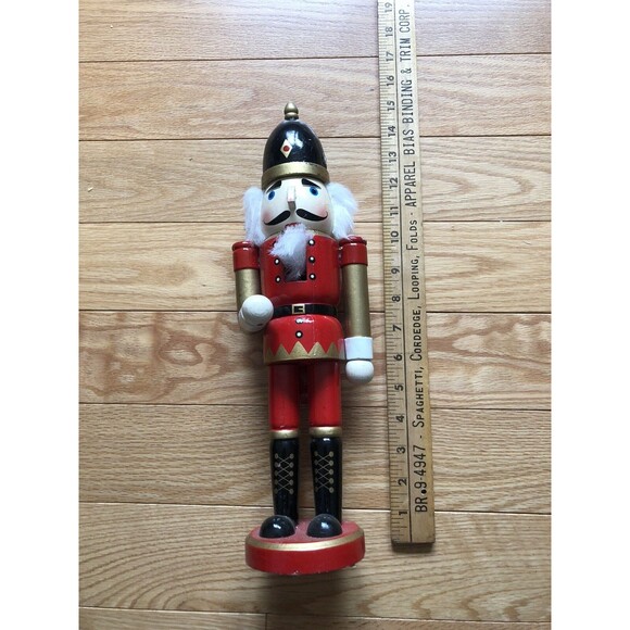 Vintage Nutcracker Wooden Christmas Decoration 15" Soldier Holiday Decor Only - Picture 1 of 9